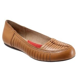SoftWalk Natchez‎ Tan Leather Knotted A-Line Moc Loafer NWOT Size 10M